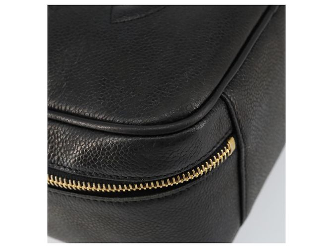 Pochette Vanity CHANEL COCO Mark in Pelle Caviar Nera Oro CC Auth bs29781 Nero D'oro - vista 15
