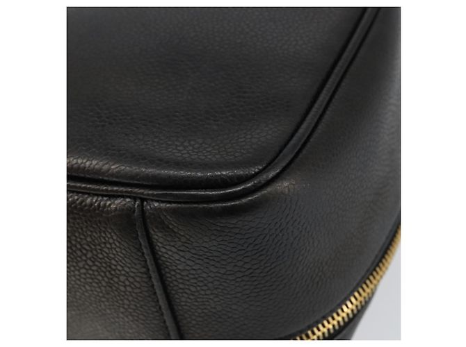 Pochette Vanity CHANEL COCO Mark in Pelle Caviar Nera Oro CC Auth bs29781 Nero D'oro - vista 16