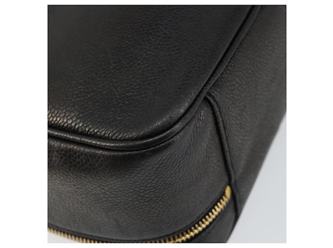 Pochette Vanity CHANEL COCO Mark in Pelle Caviar Nera Oro CC Auth bs29781 Nero D'oro - vista 17