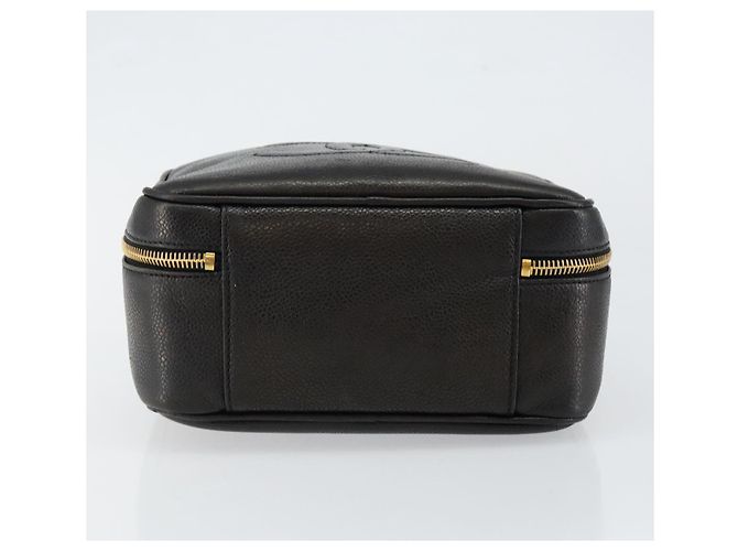 Pochette Vanity CHANEL COCO Mark in Pelle Caviar Nera Oro CC Auth bs29781 Nero D'oro - vista 5