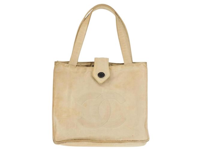 Chanel Bolso Tote de Nylon Beige CC Auth BA6913 - vista 13