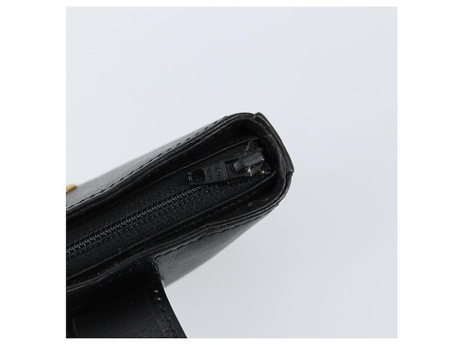 Monedero de cuero negro SAINT LAURENT Auth am9233 - vista 10