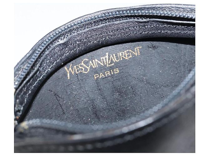 Monedero de cuero negro SAINT LAURENT Auth am9233 - vista 11