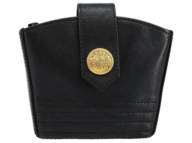 Monedero de cuero negro SAINT LAURENT Auth am9233 - vista 13