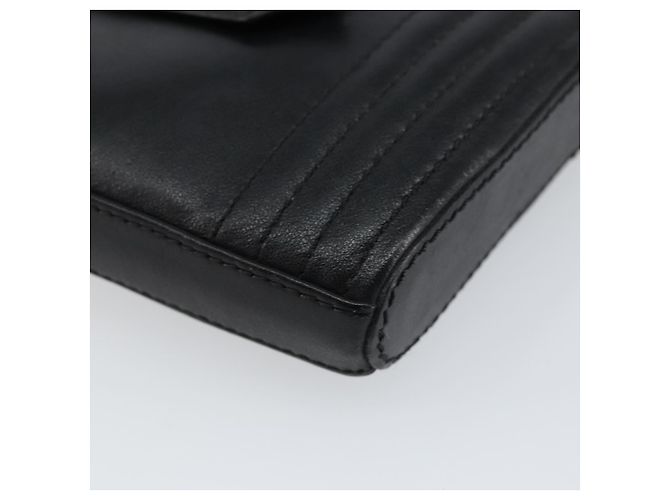 Monedero de cuero negro SAINT LAURENT Auth am9233 - vista 14