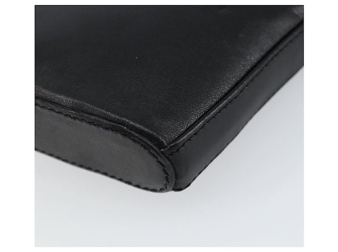 Monedero de cuero negro SAINT LAURENT Auth am9233 - vista 15
