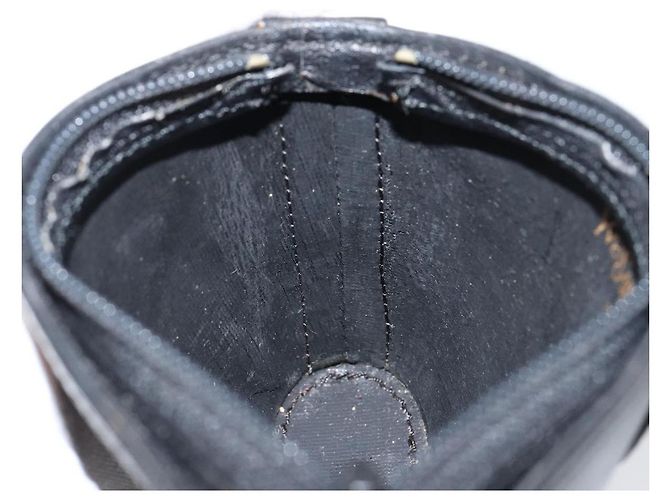 Monedero de cuero negro SAINT LAURENT Auth am9233 - vista 18