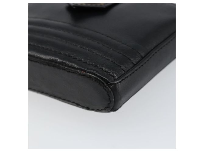 Monedero de cuero negro SAINT LAURENT Auth am9233 - vista 7
