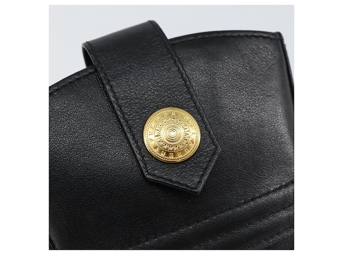 Monedero de cuero negro SAINT LAURENT Auth am9233 - vista 8