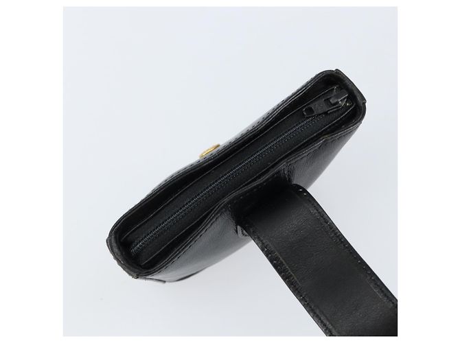 Monedero de cuero negro SAINT LAURENT Auth am9233 - vista 9