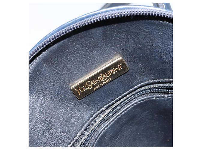 Borsa a mano in pelle Y Motif SAINT LAURENT 2 in 1 Blu Navy Oro Auth sw1605 - vista 18