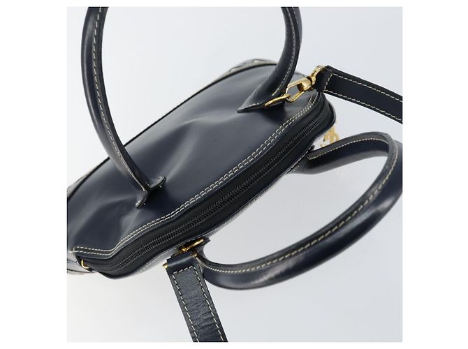 Borsa a mano in pelle Y Motif SAINT LAURENT 2 in 1 Blu Navy Oro Auth sw1605 - vista 6