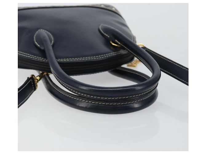 Borsa a mano in pelle Y Motif SAINT LAURENT 2 in 1 Blu Navy Oro Auth sw1605 - vista 7