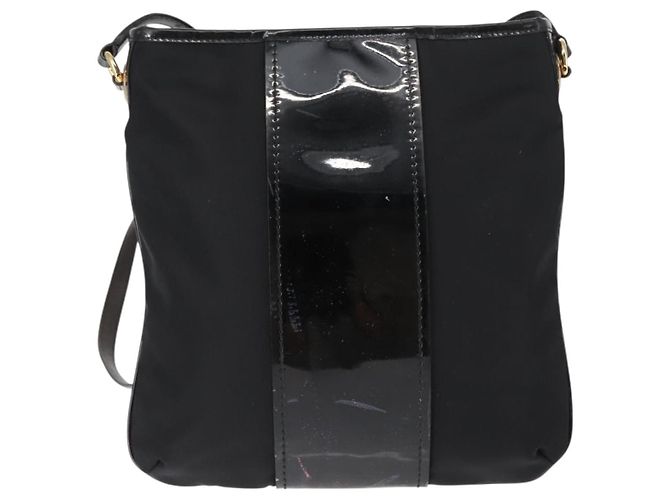 Borsa a Spalla Vala in Nylon Smaltato Nero Auth BA6793 di Salvatore Ferragamo - vista 2