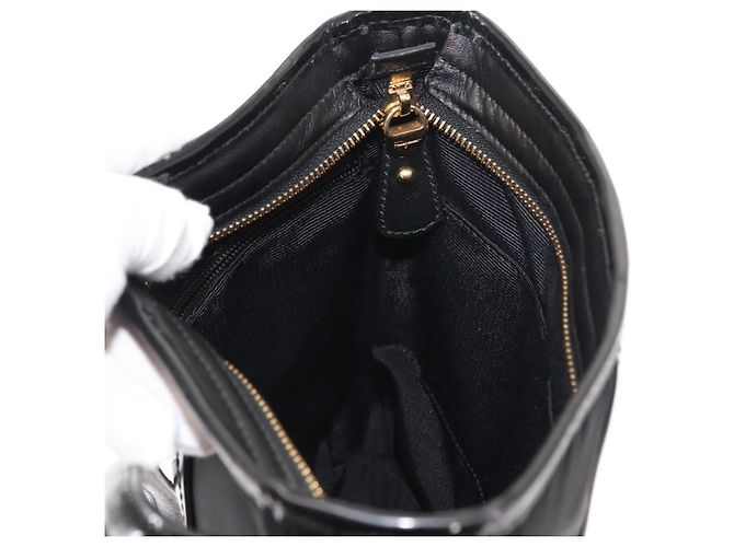 Borsa a Spalla Vala in Nylon Smaltato Nero Auth BA6793 di Salvatore Ferragamo - vista 20