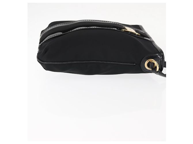 Borsa a Spalla Vala in Nylon Smaltato Nero Auth BA6793 di Salvatore Ferragamo - vista 3