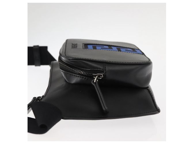 Borsa a tracolla in pelle nera VERSACE Auth am9243 Nero - vista 4