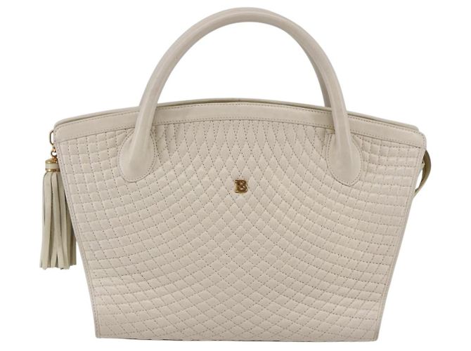 BALLY Borsa a mano in pelle bianca Auth BA6841 Bianco - vista 13