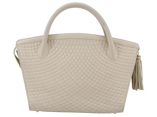 BALLY Borsa a mano in pelle bianca Auth BA6841 Bianco - vista 2
