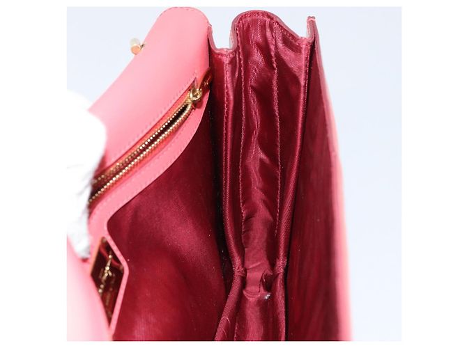 Borsa a Spalla Chain Vala Smalto Arancione Oro Auth BA6593 di Salvatore Ferragamo - vista 19
