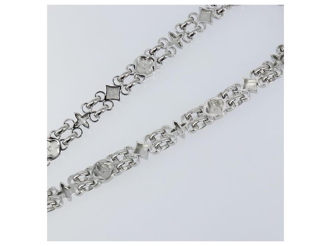 LOUIS VUITTON Cintura a Spalla in Catena Metallo 23,2"" Argento LV Auth 150646 - vista 8