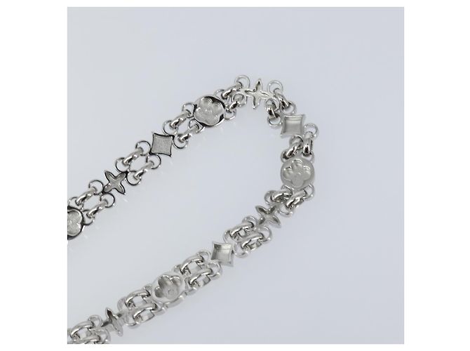 LOUIS VUITTON Cintura a Spalla in Catena Metallo 23,2"" Argento LV Auth 150646 - vista 9