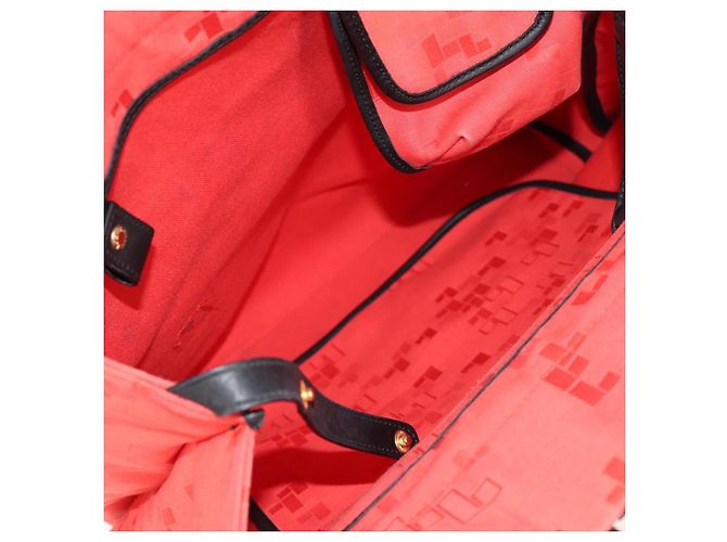 Zaino LOEWE in tela nera e rossa Auth bs30603 Nero Rosso - vista 10