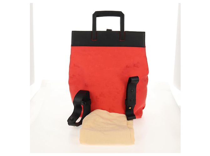 Zaino LOEWE in tela nera e rossa Auth bs30603 Nero Rosso - vista 12