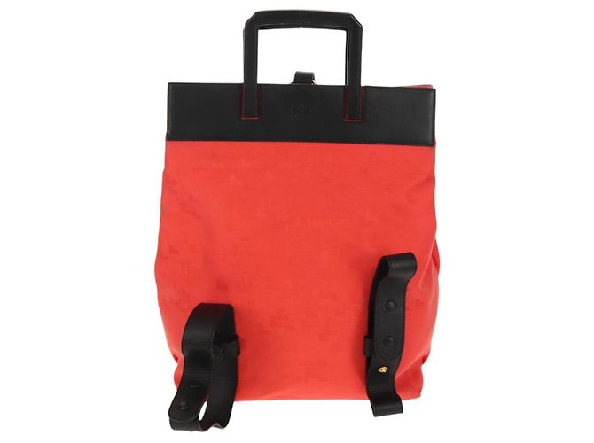 Zaino LOEWE in tela nera e rossa Auth bs30603 Nero Rosso - vista 13