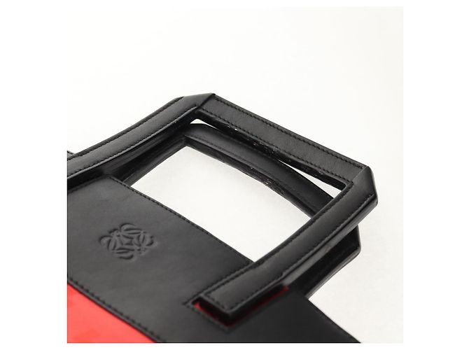 Zaino LOEWE in tela nera e rossa Auth bs30603 Nero Rosso - vista 14