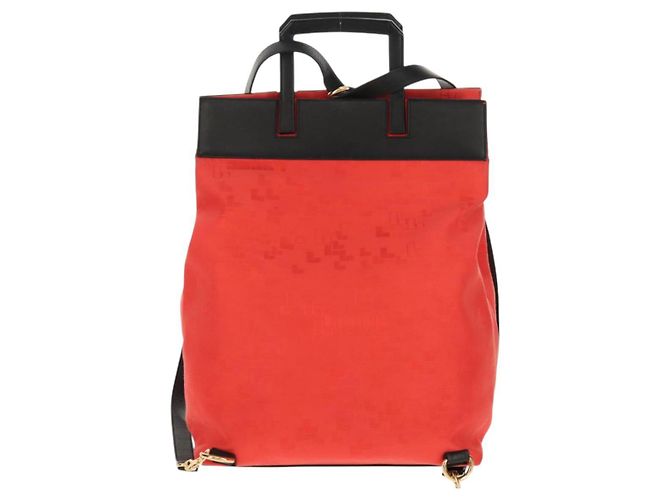 Zaino LOEWE in tela nera e rossa Auth bs30603 Nero Rosso - vista 2