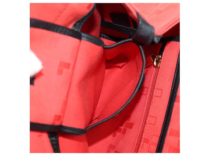 Zaino LOEWE in tela nera e rossa Auth bs30603 Nero Rosso - vista 23