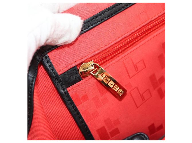 Zaino LOEWE in tela nera e rossa Auth bs30603 Nero Rosso - vista 24