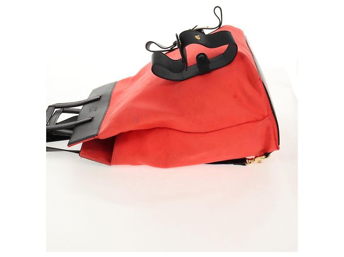 Zaino LOEWE in tela nera e rossa Auth bs30603 Nero Rosso - vista 3