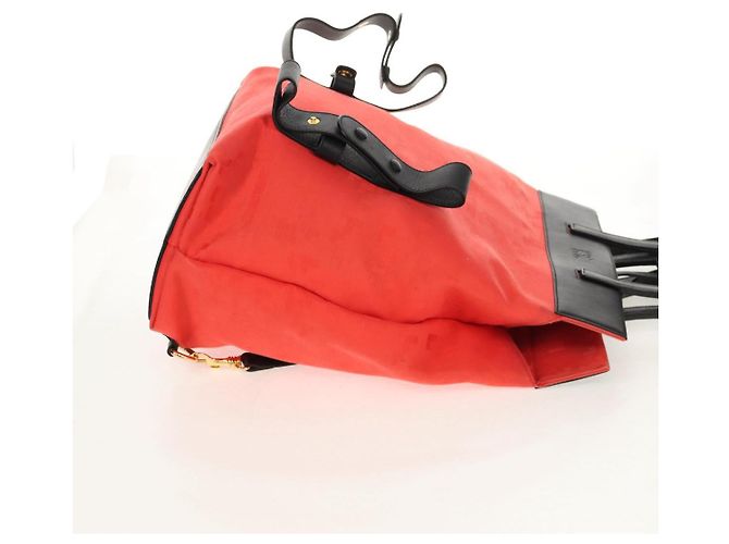 Zaino LOEWE in tela nera e rossa Auth bs30603 Nero Rosso - vista 5