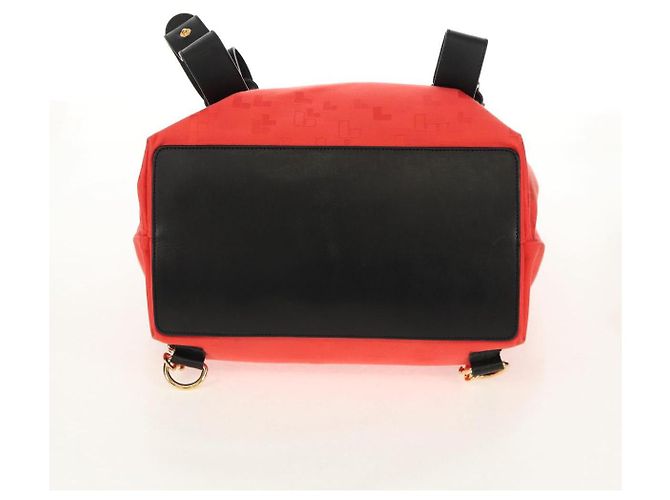 Zaino LOEWE in tela nera e rossa Auth bs30603 Nero Rosso - vista 6
