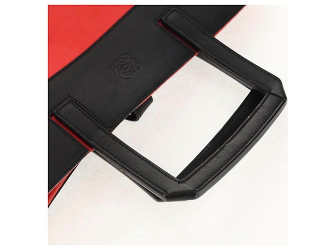 Zaino LOEWE in tela nera e rossa Auth bs30603 Nero Rosso - vista 8