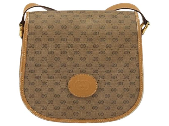 Gucci Borsa a Spalla Micro GG Supreme PVC Beige Oro 007 115 0107 Auth 152019 D'oro - vista 13