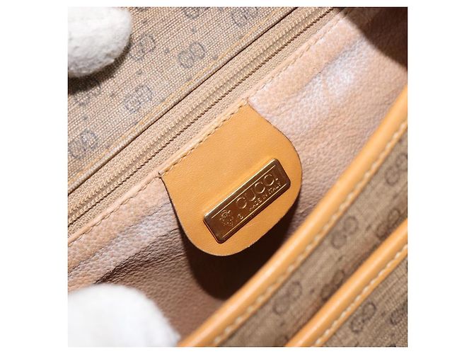 Gucci Borsa a Spalla Micro GG Supreme PVC Beige Oro 007 115 0107 Auth 152019 D'oro - vista 19