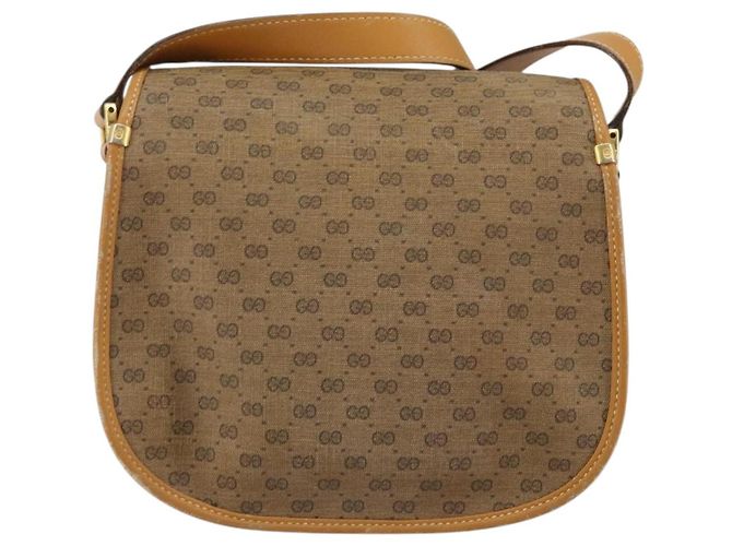 Gucci Borsa a Spalla Micro GG Supreme PVC Beige Oro 007 115 0107 Auth 152019 D'oro - vista 2