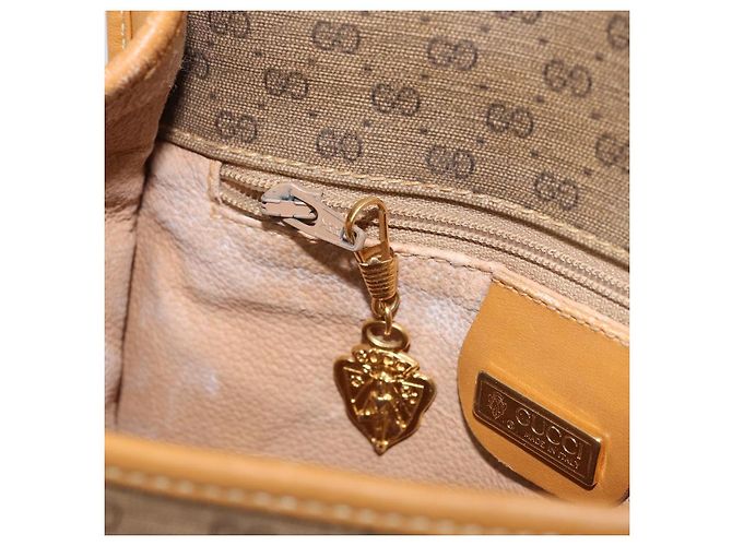 Gucci Borsa a Spalla Micro GG Supreme PVC Beige Oro 007 115 0107 Auth 152019 D'oro - vista 22