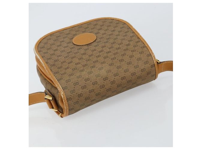 Gucci Borsa a Spalla Micro GG Supreme PVC Beige Oro 007 115 0107 Auth 152019 D'oro - vista 6