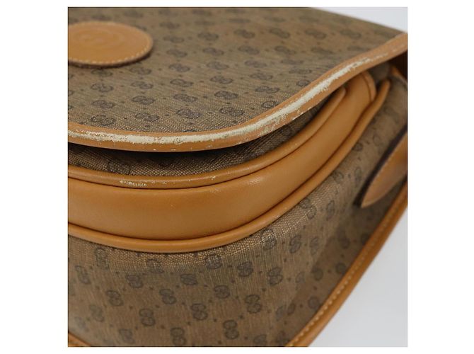 Gucci Borsa a Spalla Micro GG Supreme PVC Beige Oro 007 115 0107 Auth 152019 D'oro - vista 9