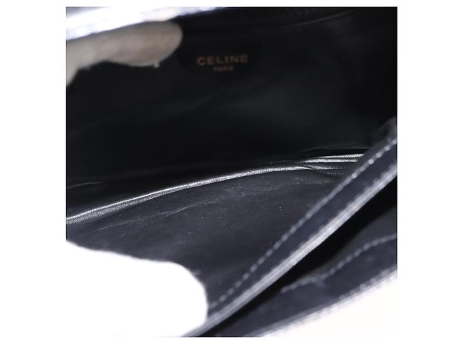 Céline Borsa a Spalla CELINE in Pelle Nera Oro Auth 149543 Nero D'oro - vista 11