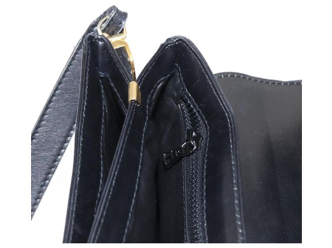 Céline Borsa a Spalla CELINE in Pelle Nera Oro Auth 149543 Nero D'oro - vista 20