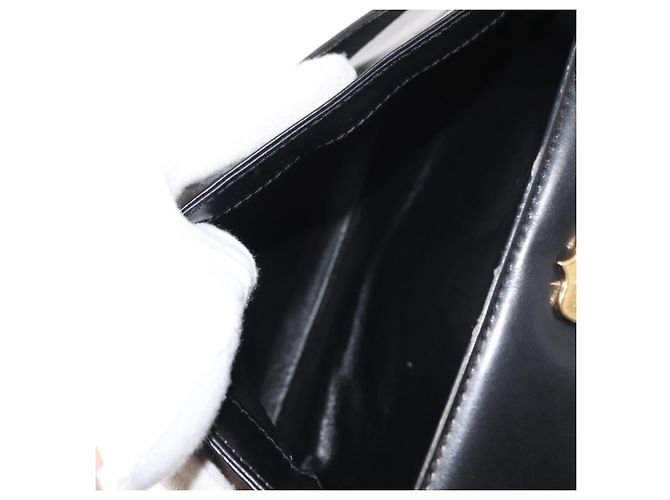 Céline Borsa a Spalla CELINE in Pelle Nera Oro Auth 149543 Nero D'oro - vista 21