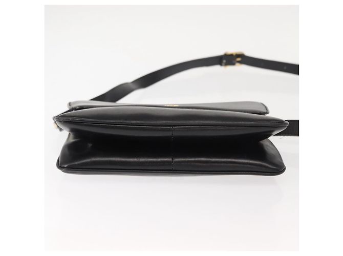 Céline Borsa a Spalla CELINE in Pelle Nera Oro Auth 149543 Nero D'oro - vista 5