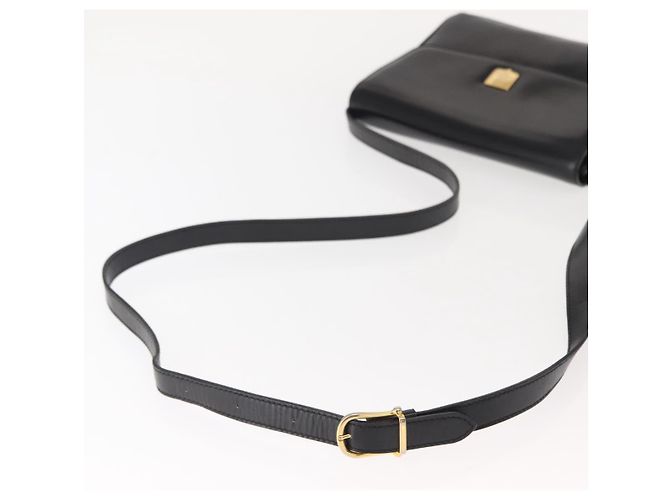 Céline Borsa a Spalla CELINE in Pelle Nera Oro Auth 149543 Nero D'oro - vista 7
