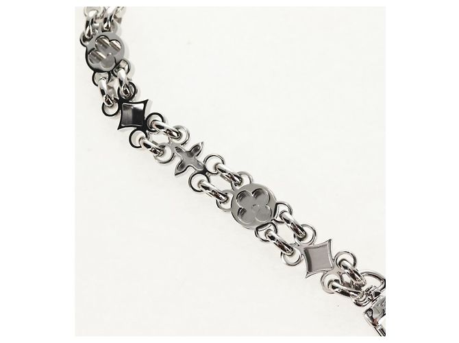 LOUIS VUITTON Cintura a Spalla in Catena Metallica 25,6"" Argento LV Auth 150643M - vista 10