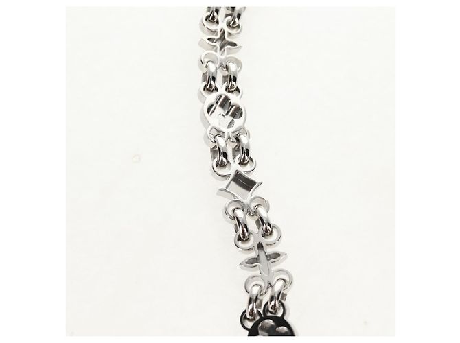LOUIS VUITTON Cintura a Spalla in Catena Metallica 25,6"" Argento LV Auth 150643M - vista 11